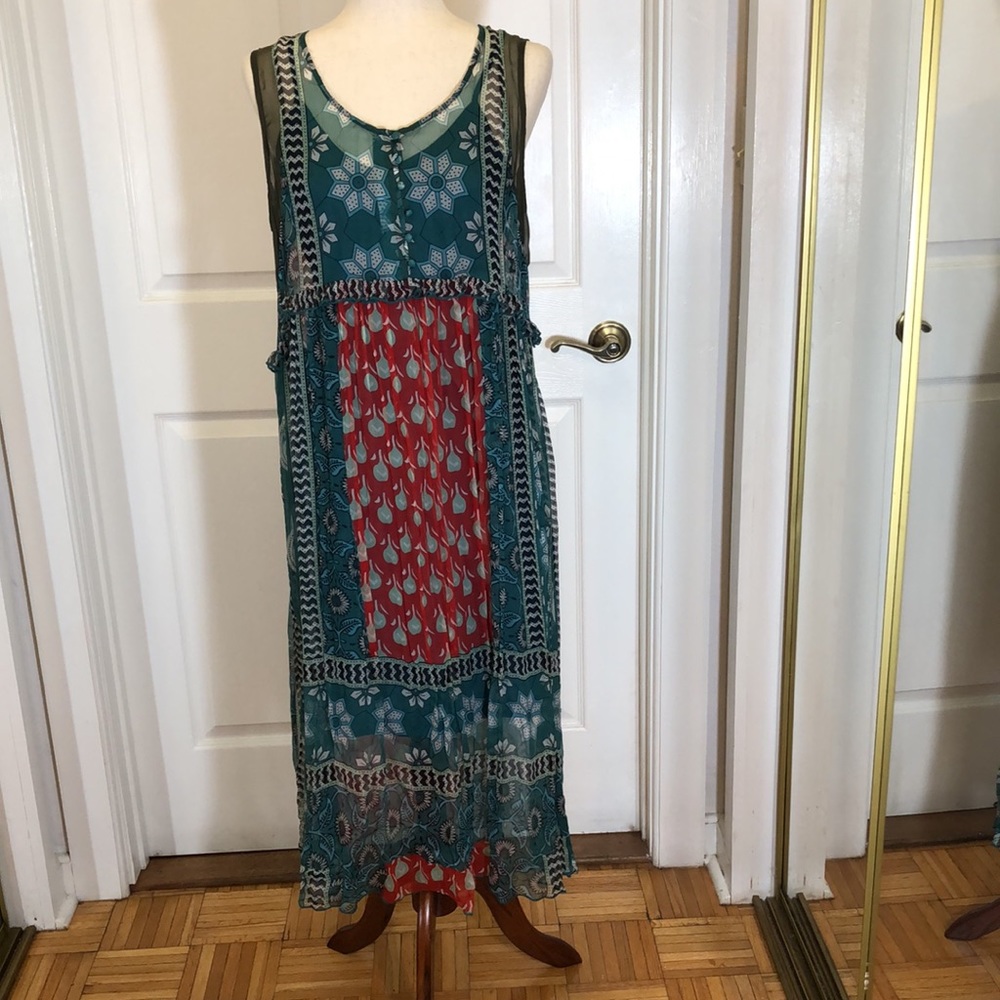 Sundance catalog sheer sleeveless dress with inner slip